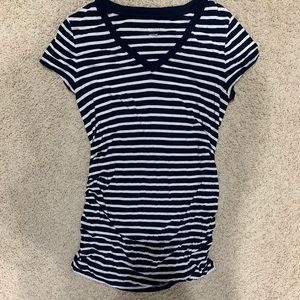 Navy maternity striped tee